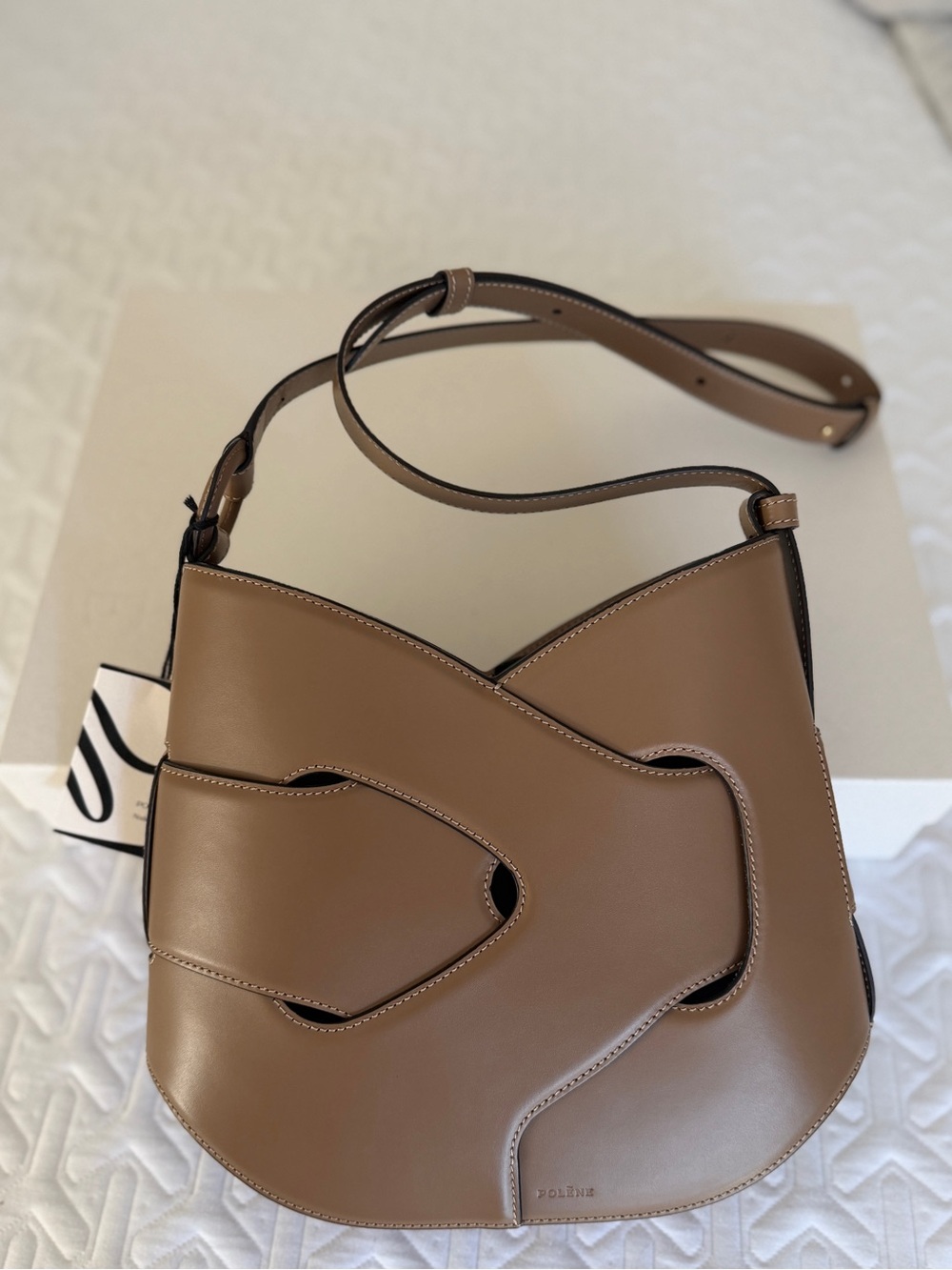 Polène Nodde Hobo – Smooth Root | New | Box & Pouch